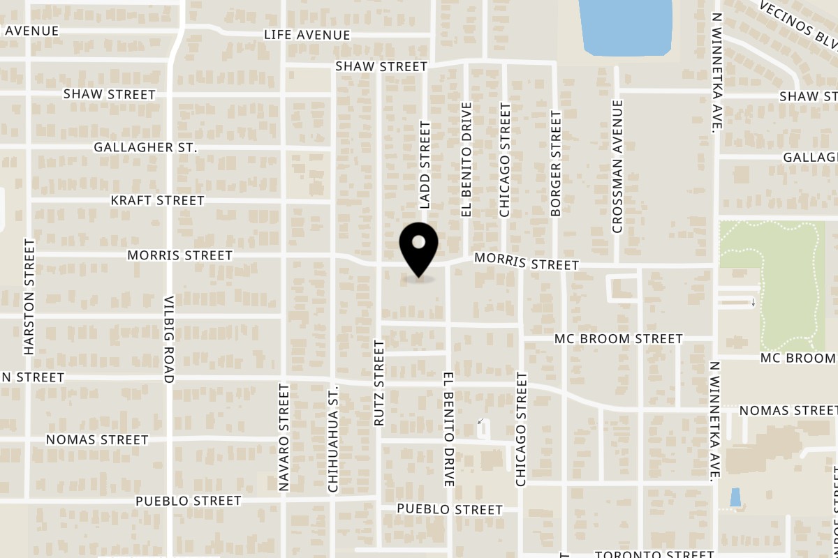 Map showing the location of La Moderna Mexican Market on 1510 Morris St in Dallas